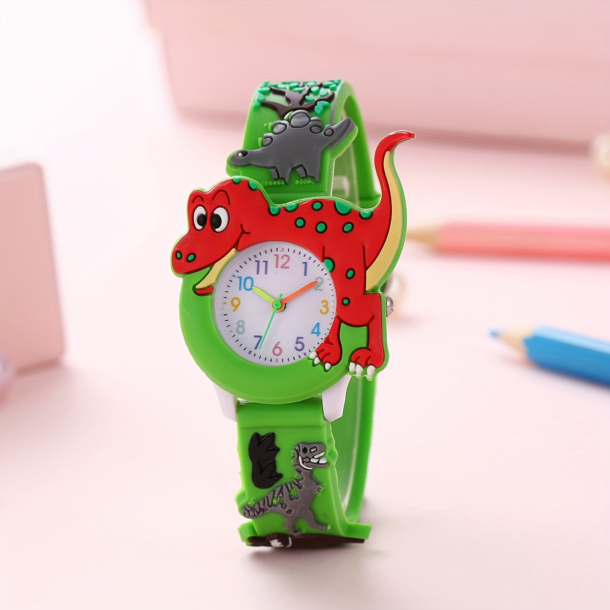 Dinosaur Children's Watch - Fun Cartoon Tyrannosaurus Rex with Silicone Band
