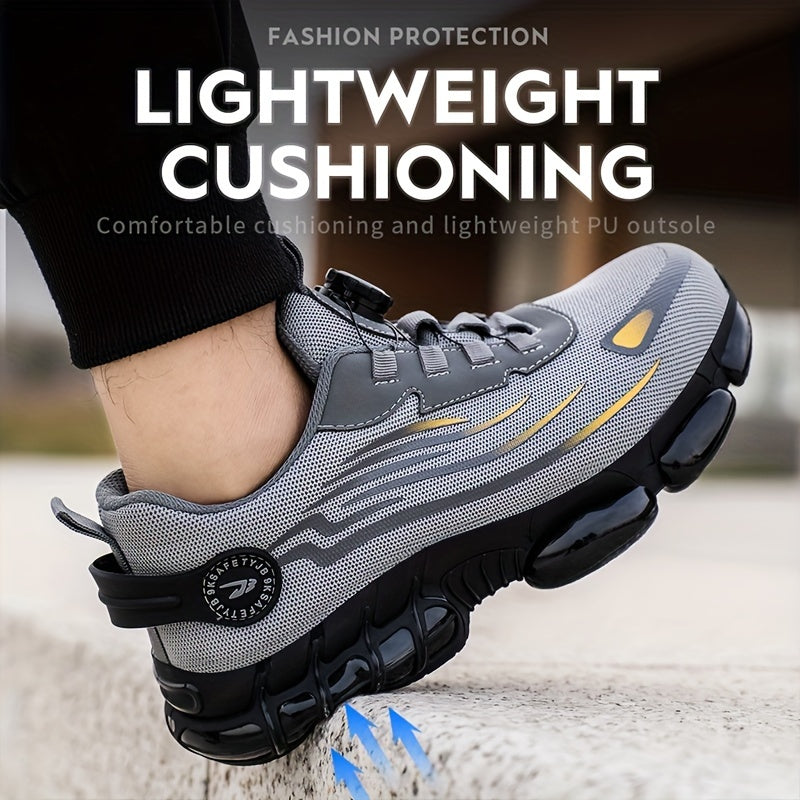 Safety Work Shoes for Men - Breathable and Slip-Resistant with Rotating Buckle