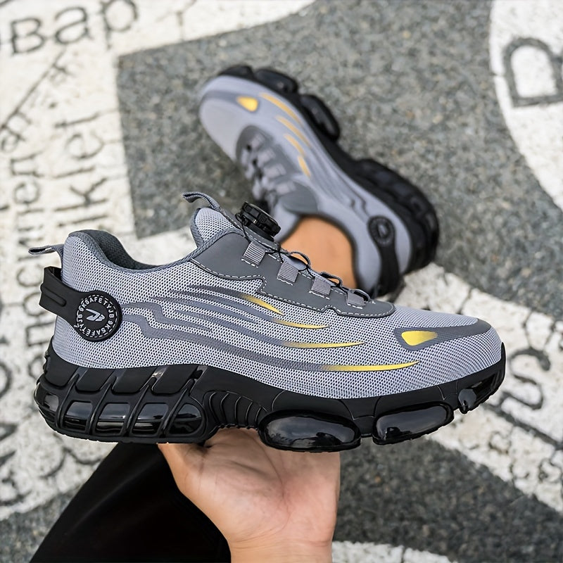 Safety Work Shoes for Men - Breathable and Slip-Resistant with Rotating Buckle