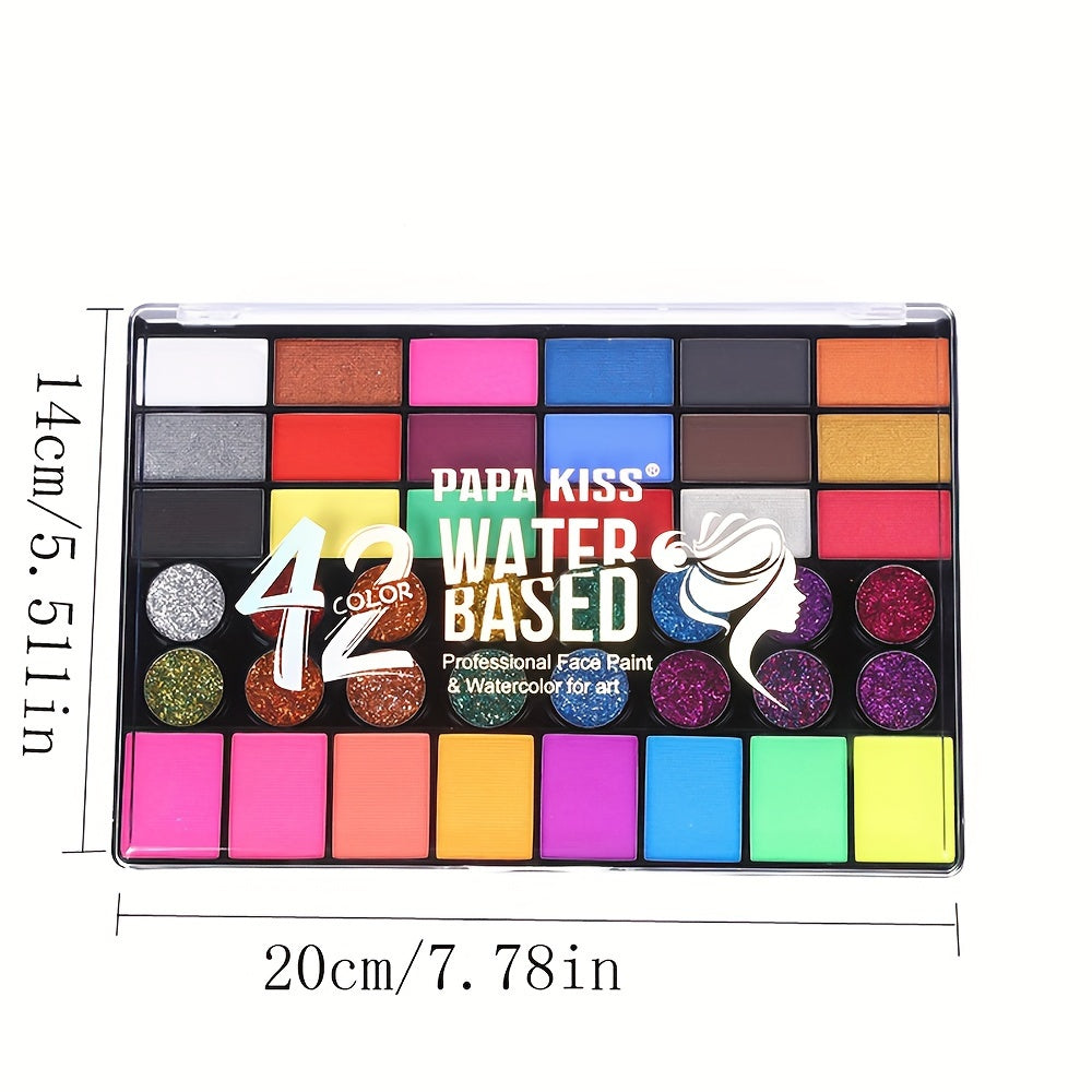 42-Color Water-Based Face and Body Paint Set – Perfect for Creative Art and Painting