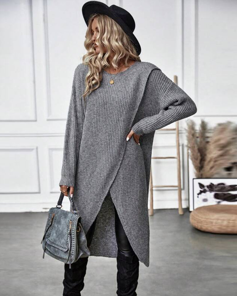 Lotte Asymmetric Knitted Dress – Elegant and Comfortable