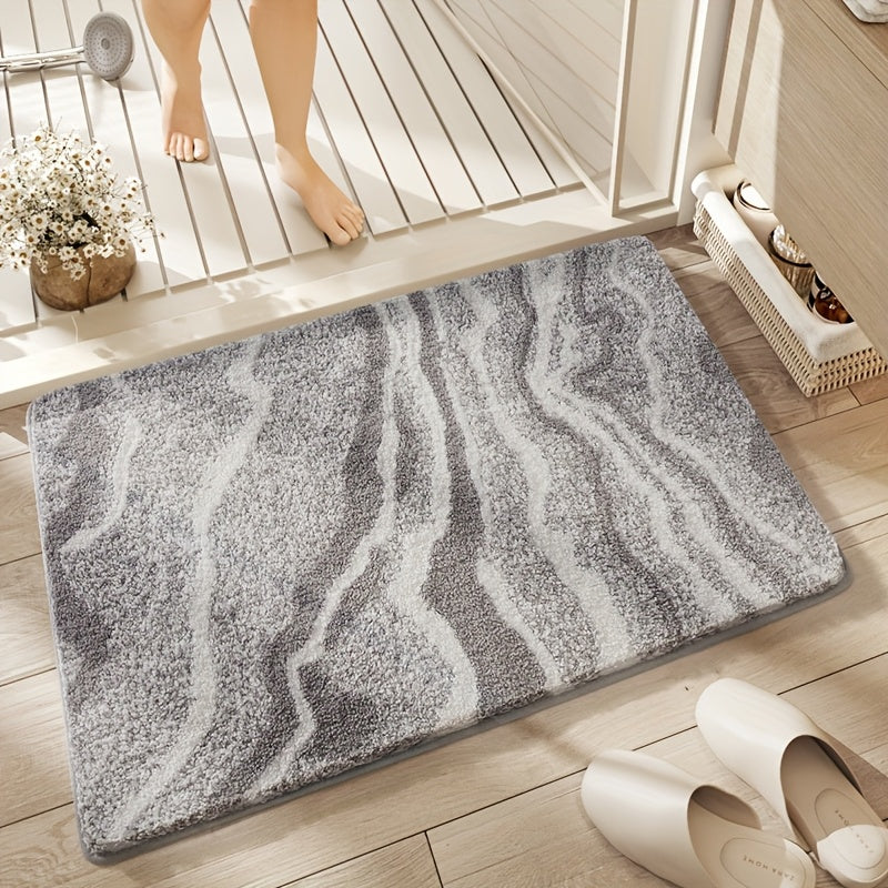 Fluffy Flocking Bath Mat – Absorbent and Soft for Bathroom or Kitchen