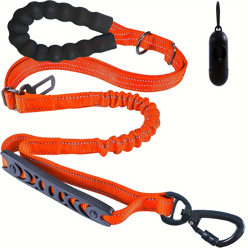 Adjustable Bungee Dog Leash – Shock Absorbing and Reflective for Large Dogs