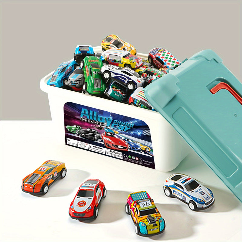 Dynamic Toy Car Set with 50 Cars and Storage Bin – Perfect Gift for Kids