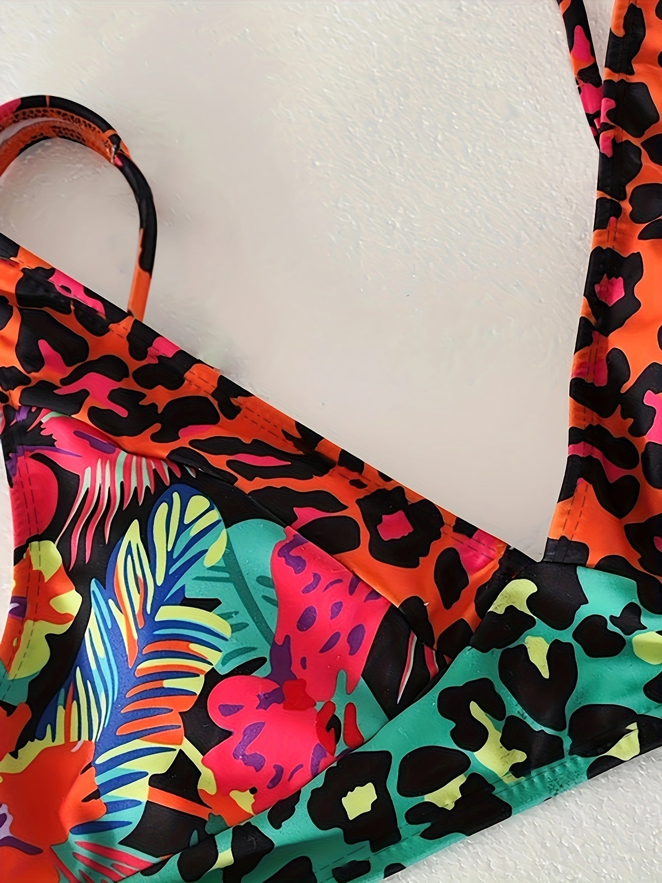 Tropical Leopard High Waist Bikini Set – Stylish and Comfortable