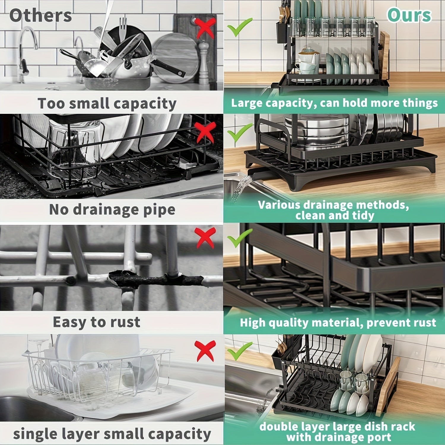 Adjustable 2-Tier Dish Rack – Durable and Practical for Every Kitchen