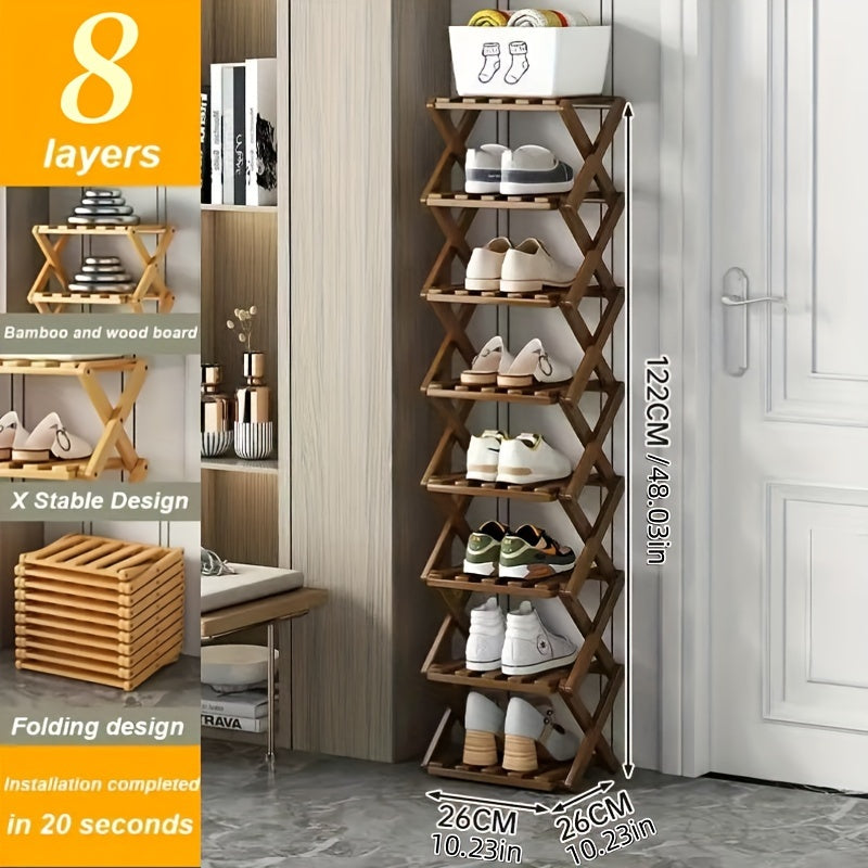 Smart Bamboo Shoe Rack – Compact and Practical for Any Entryway