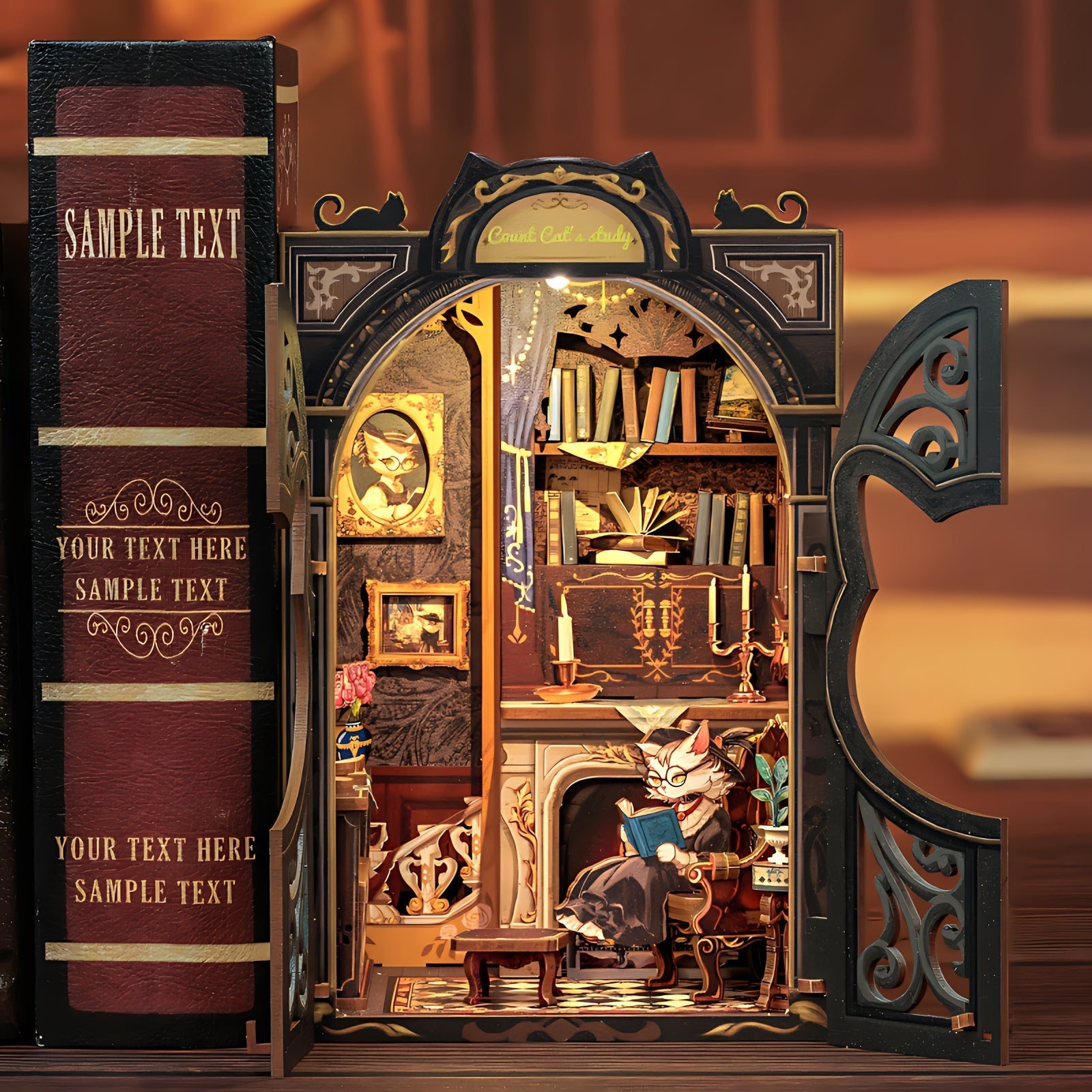 DIY Miniature Owl Bookstore – 3D Wooden Kit with Lighting for Creative Decoration