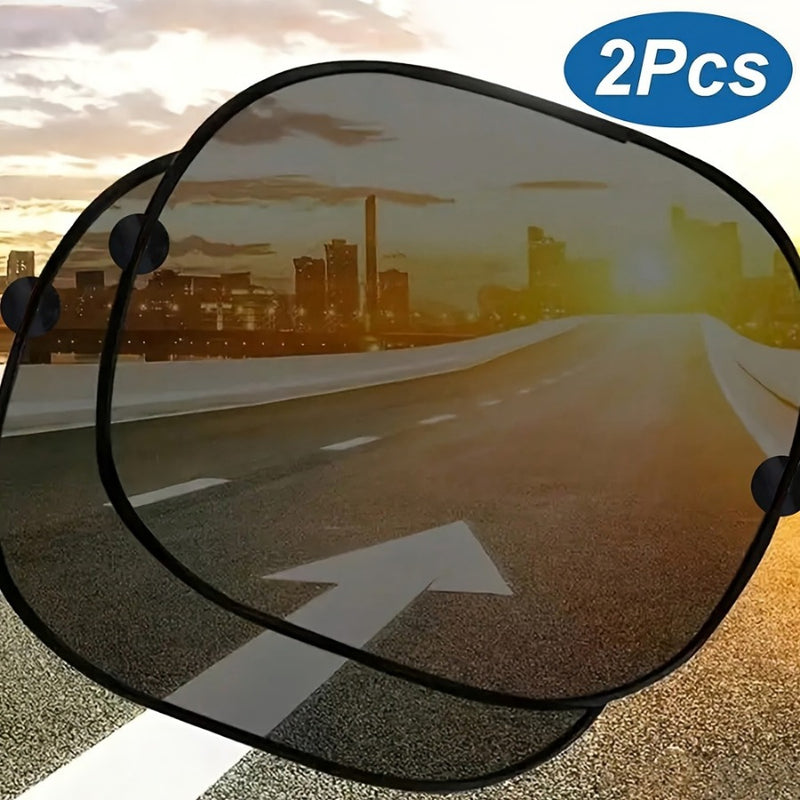 Pair of Car Rear Window Sunshades – Black Mesh Summer Protection