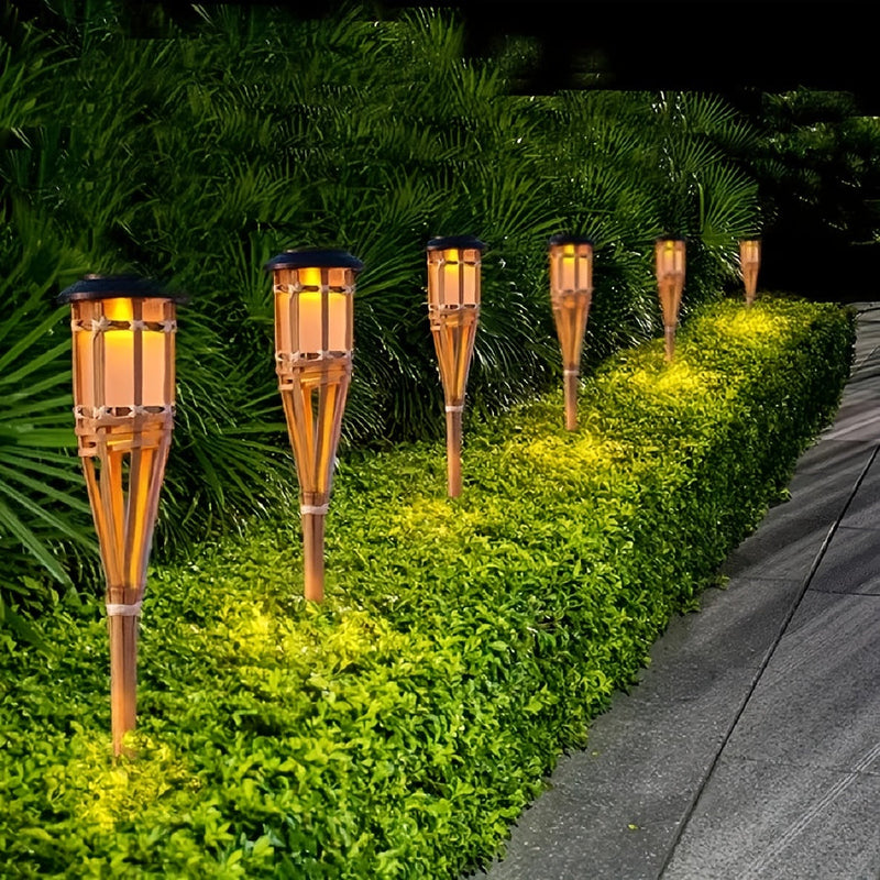 Solar Bamboo Flame Lantern – Atmospheric and Natural
