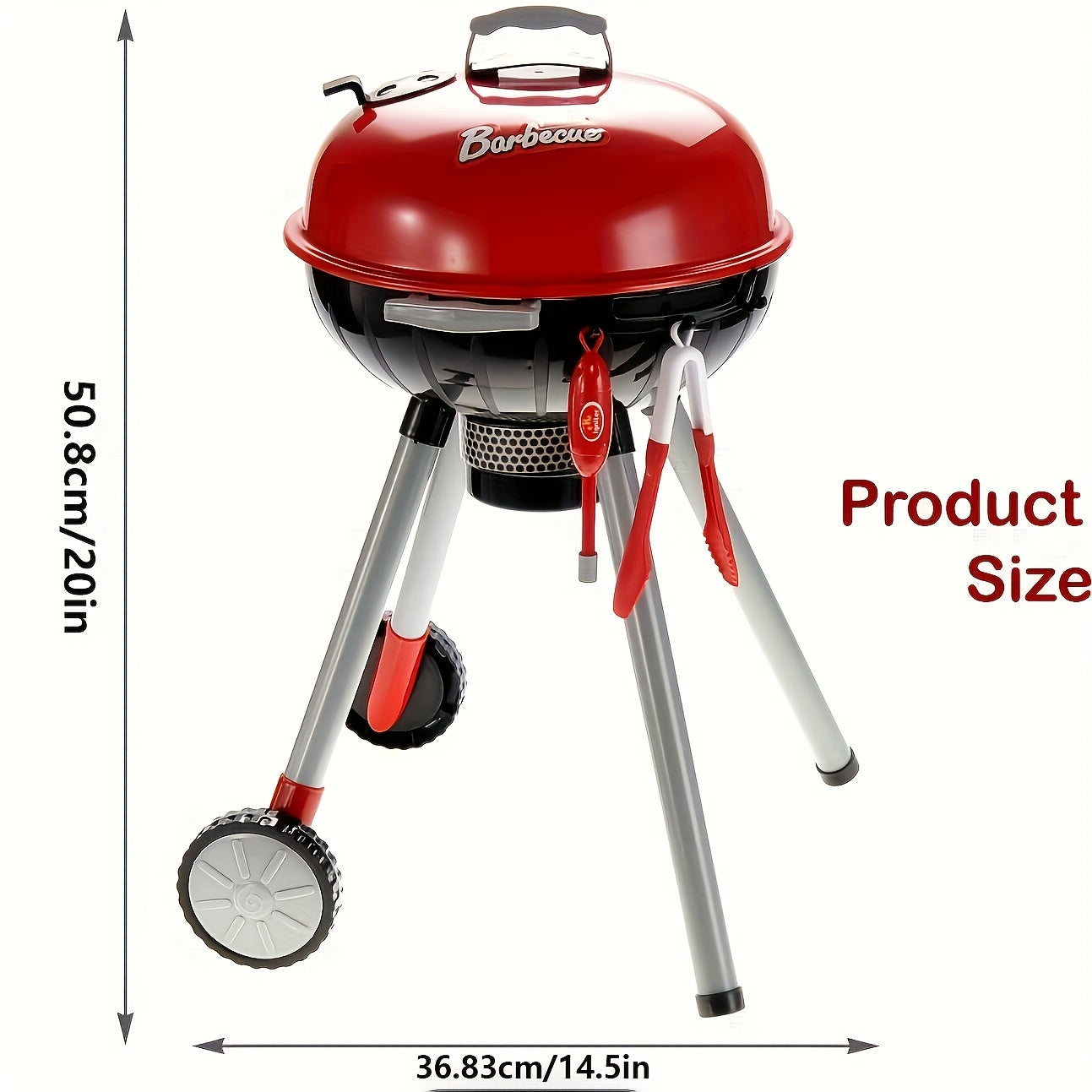 Kids’ BBQ Grill Playset – Rotating Wheels and Full Accessory Kit