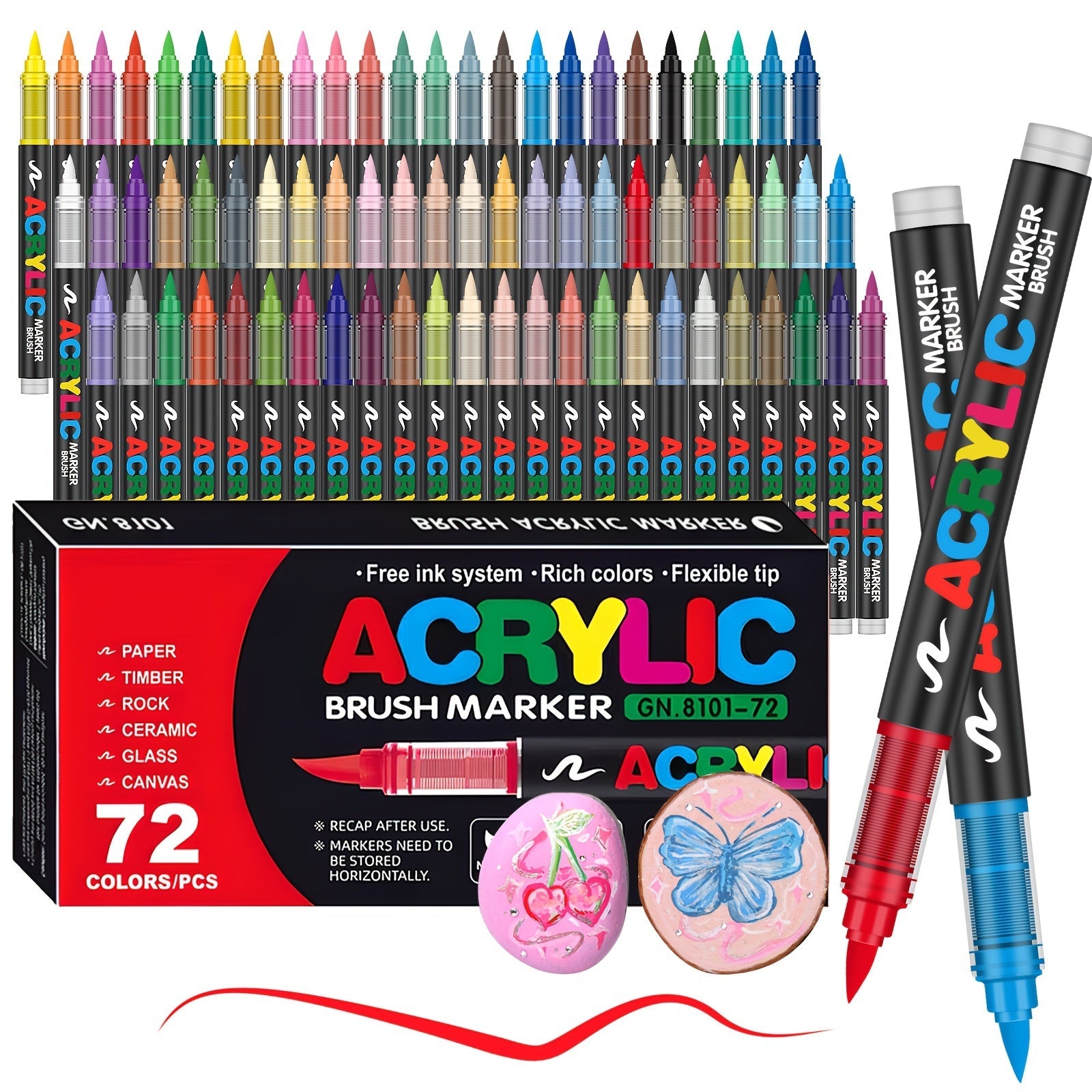 72 Colors Acrylic Paint Markers – Perfect for Creative Painting on Various Surfaces