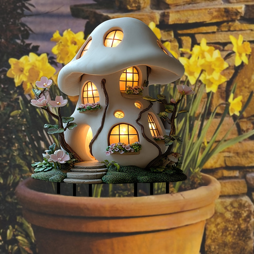 Enchanting Christmas Cottage Garden Statue - A Magical Atmosphere for Your Garden