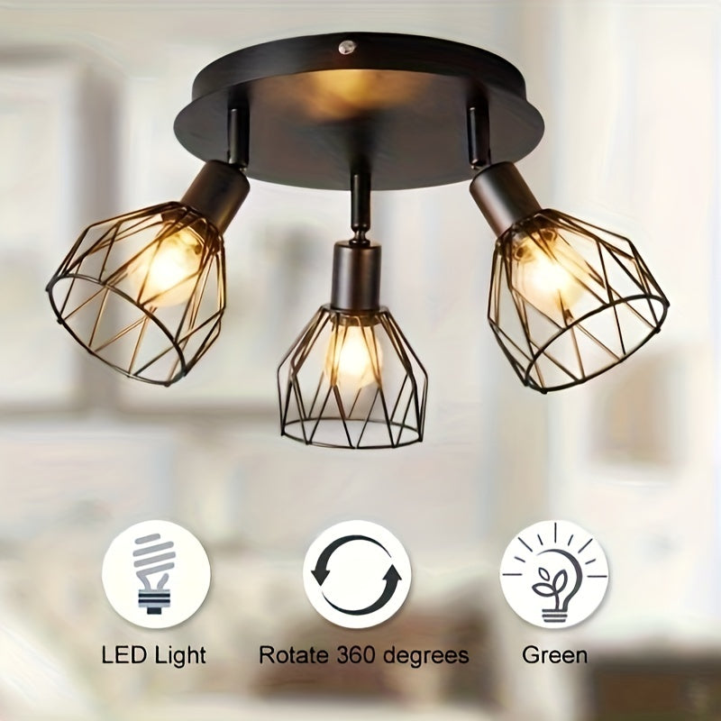 Industrial Three-Light Ceiling Lamp - For Flexible and Modern Lighting