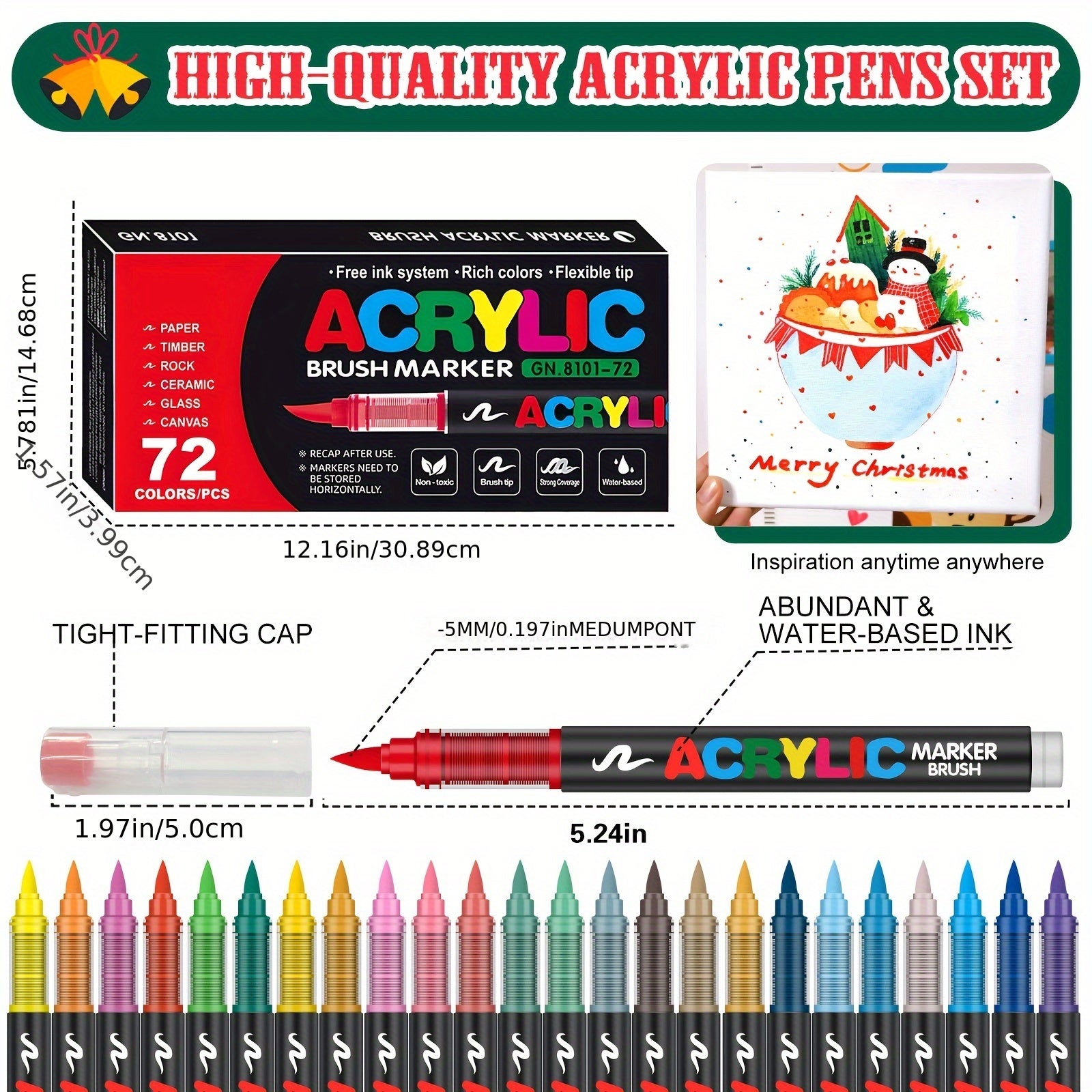 72 Colors Acrylic Paint Markers – Perfect for Creative Painting on Various Surfaces