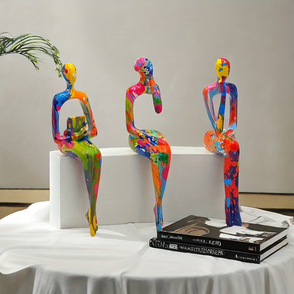 Color Explosion Art Figures Set - For a Bold and Creative Interior Look