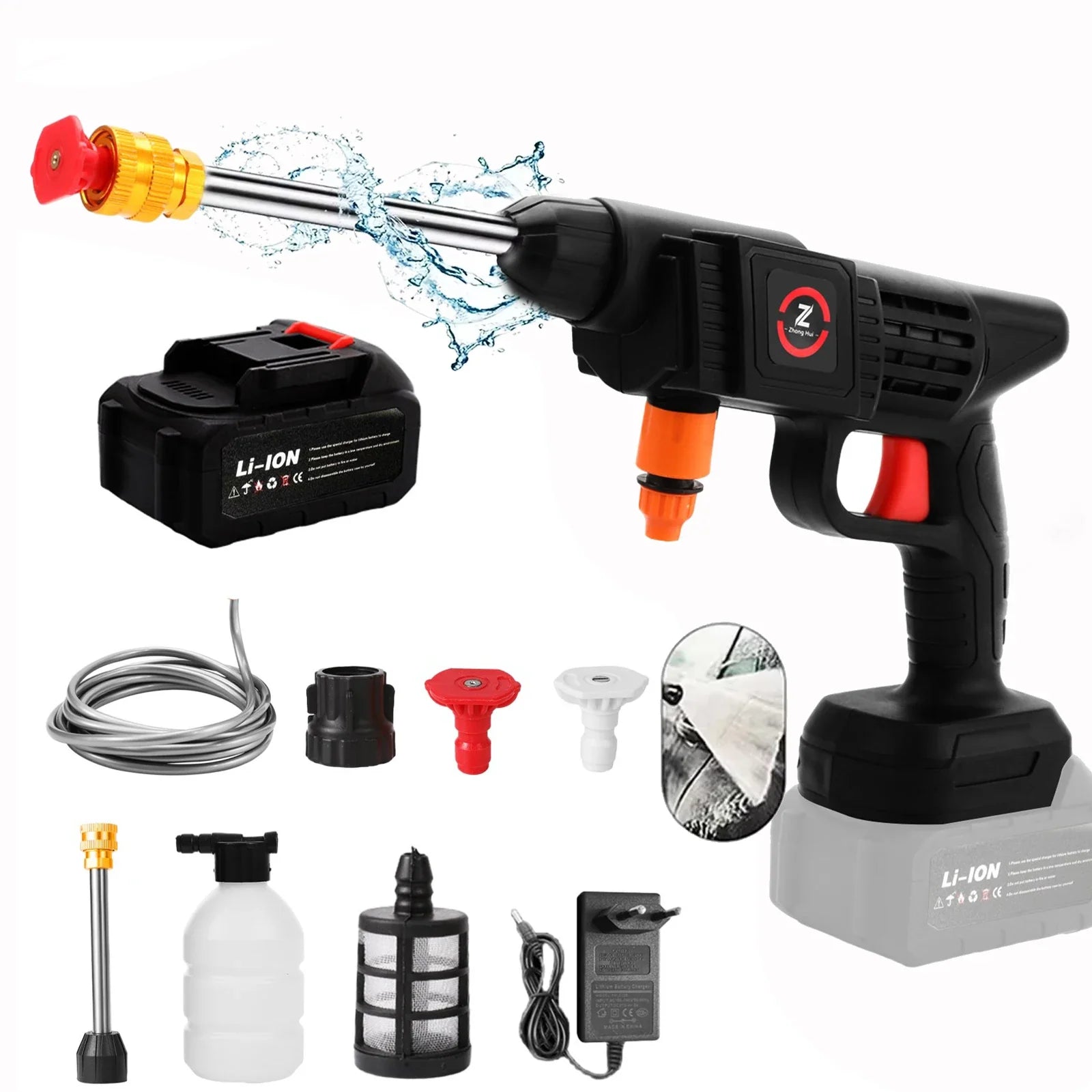 Wireless High-Pressure Cleaner – Powerful Cleaning with Lithium Battery and Convenient Functionality