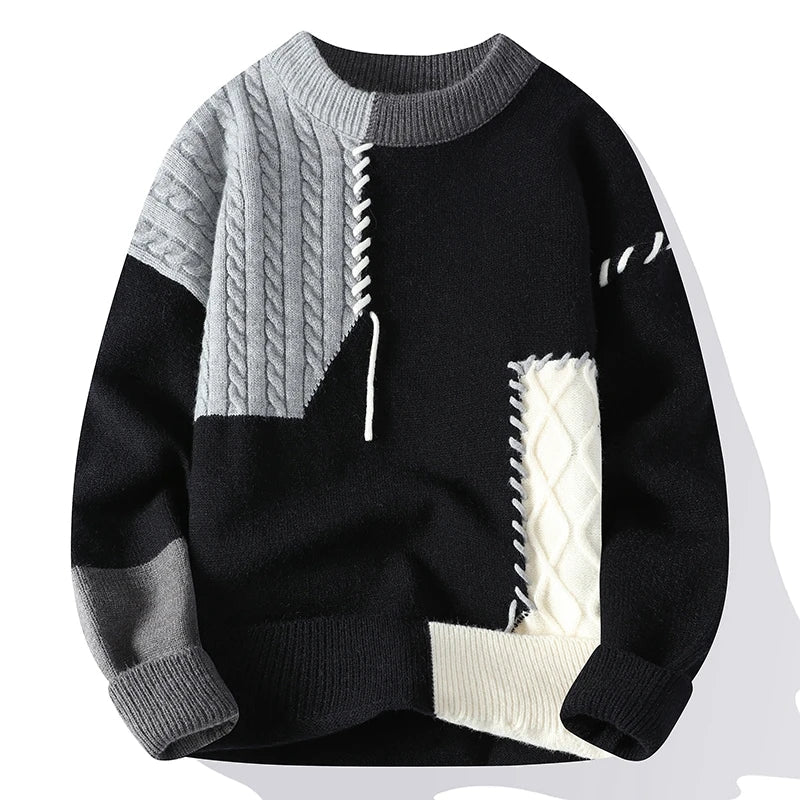 Luna Patchwork Sweater – For a fashionable and warm look