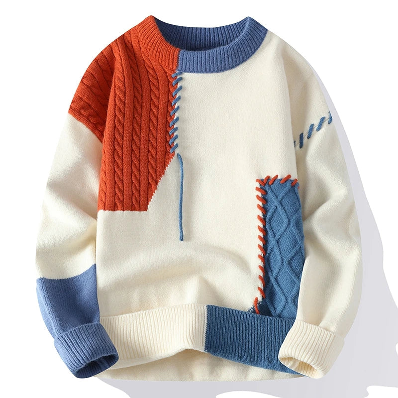 Luna Patchwork Sweater – For a fashionable and warm look