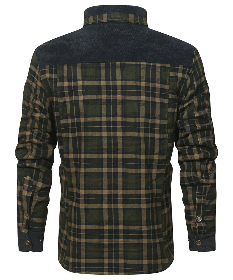 Robust Men's Flannel Coat with Faux Fur Lining – Warm, Durable and Protective