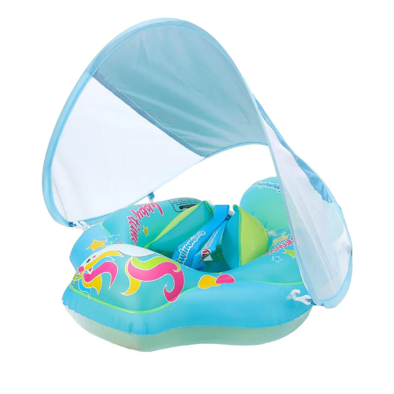 Inflatable Baby Swim Ring with Sunshade – Protection and Fun