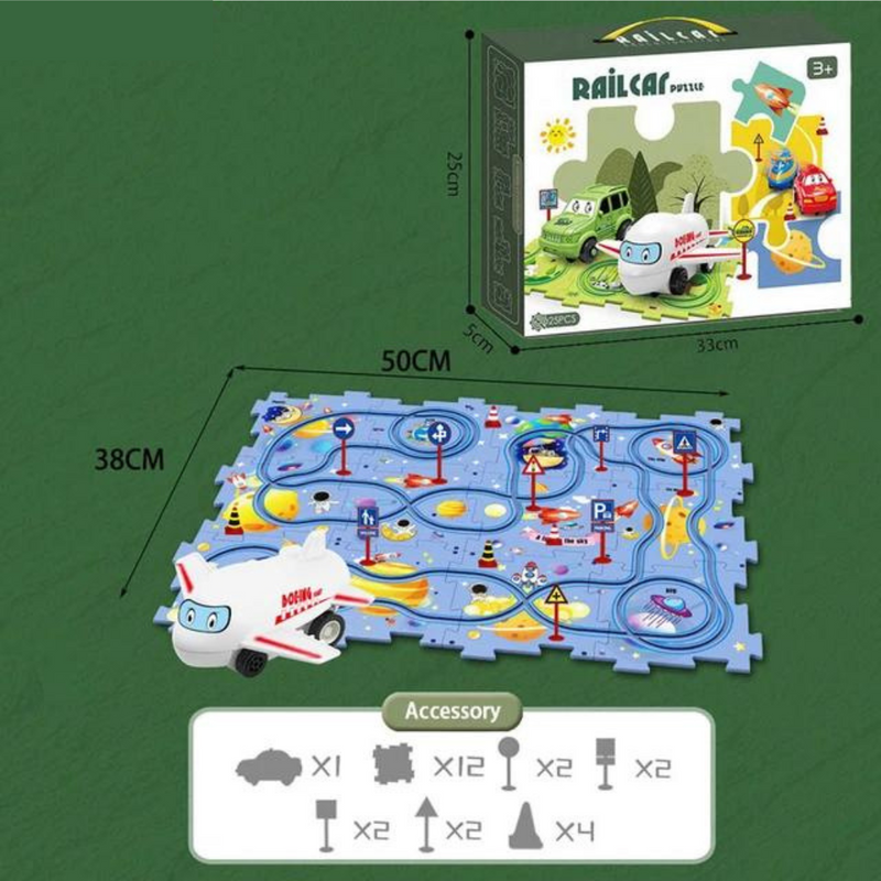 Puzzle Race Track Playset - Endless Building and Driving Fun