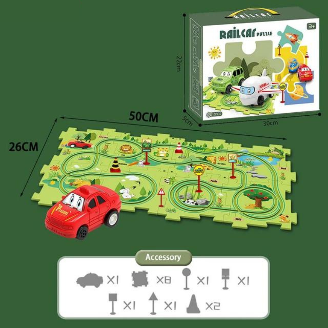 Puzzle Race Track Playset - Endless Building and Driving Fun