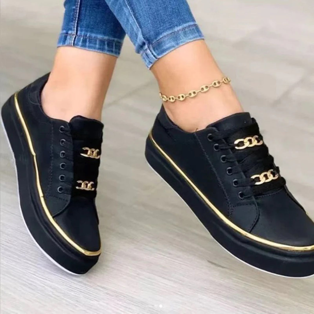 Chic Luxe Gloss Sneakers for Women – Perfect Blend of Comfort and Style for Everyday Wear