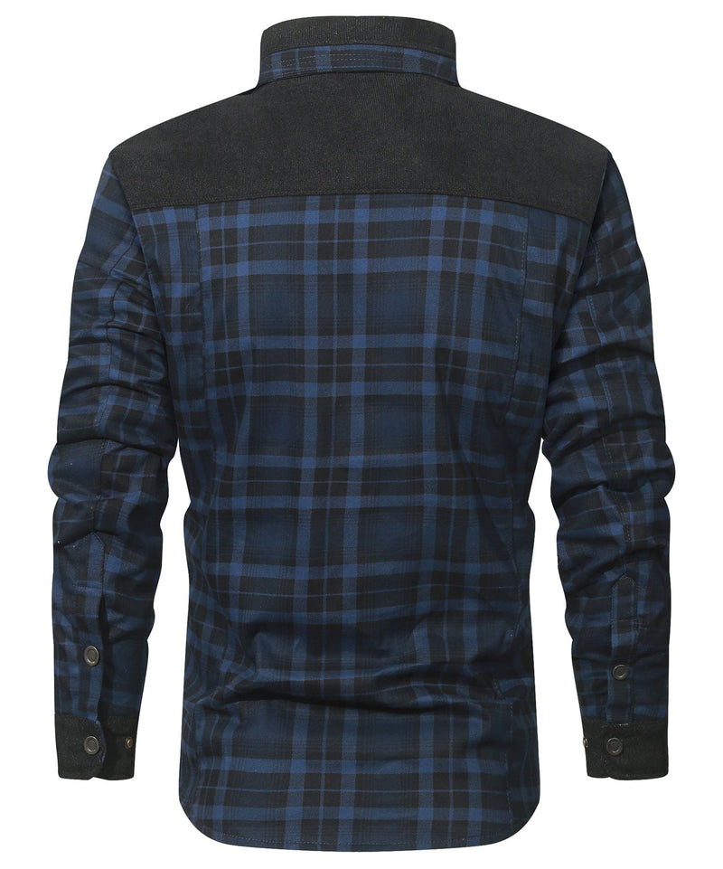 Robust Men's Flannel Coat with Faux Fur Lining – Warm, Durable and Protective