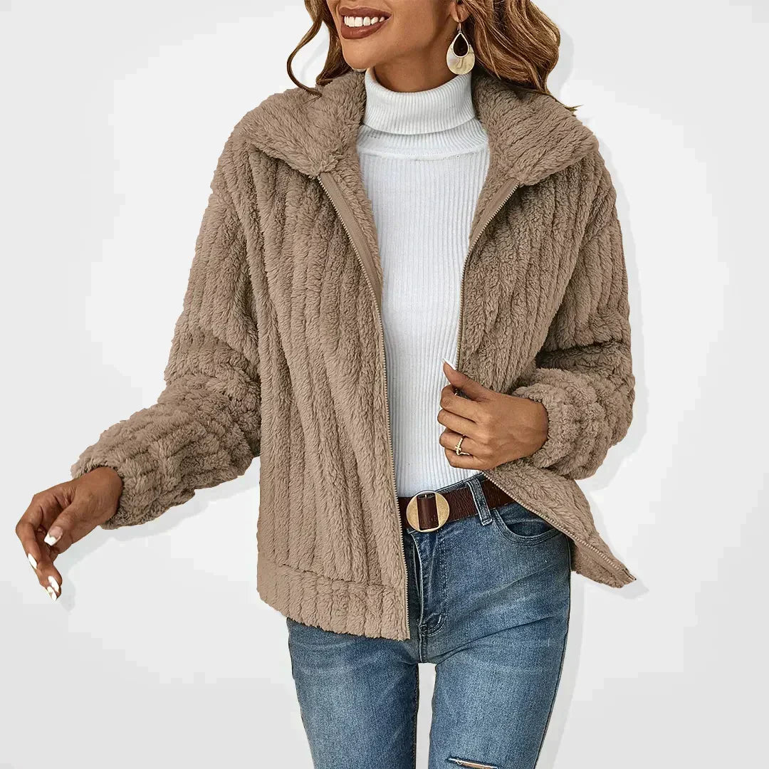Lotte Plush Women's Jacket – Warm, Soft, and Fashionable