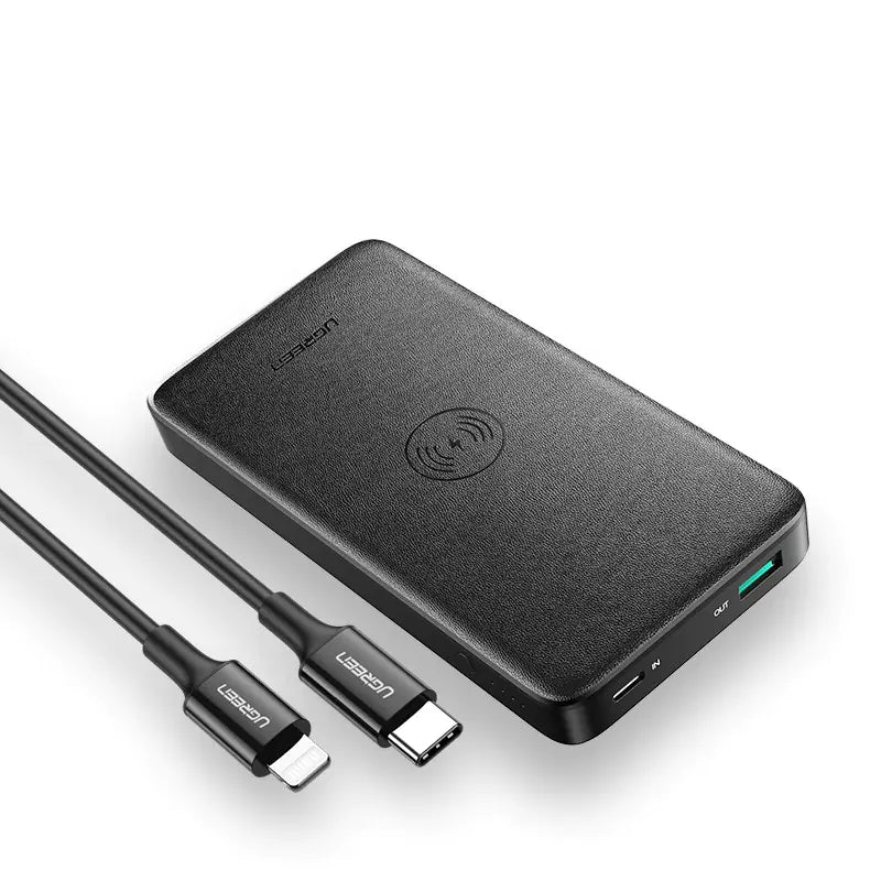 Wireless Fast Charging Power Bank – 10,000mAh Dual Output