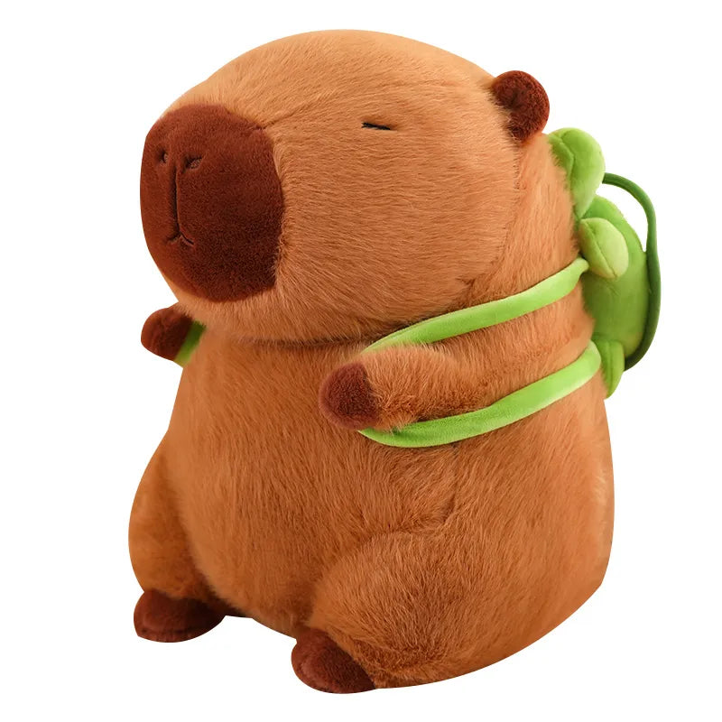 Capybara Cuddle Toy with Turtle Backpack – Soft and Super Cute