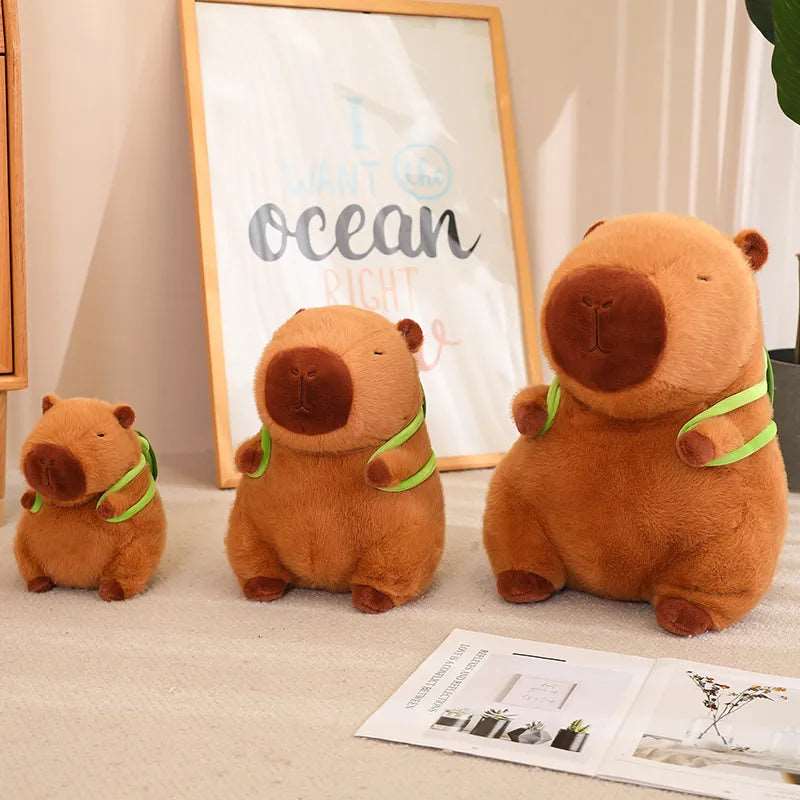 Capybara Cuddle Toy with Turtle Backpack – Soft and Super Cute