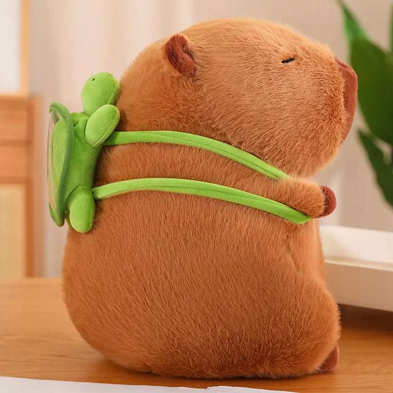 Capybara Cuddle Toy with Turtle Backpack – Soft and Super Cute