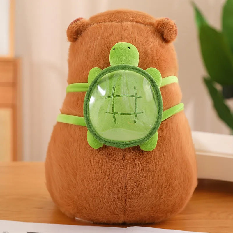 Capybara Cuddle Toy with Turtle Backpack – Soft and Super Cute