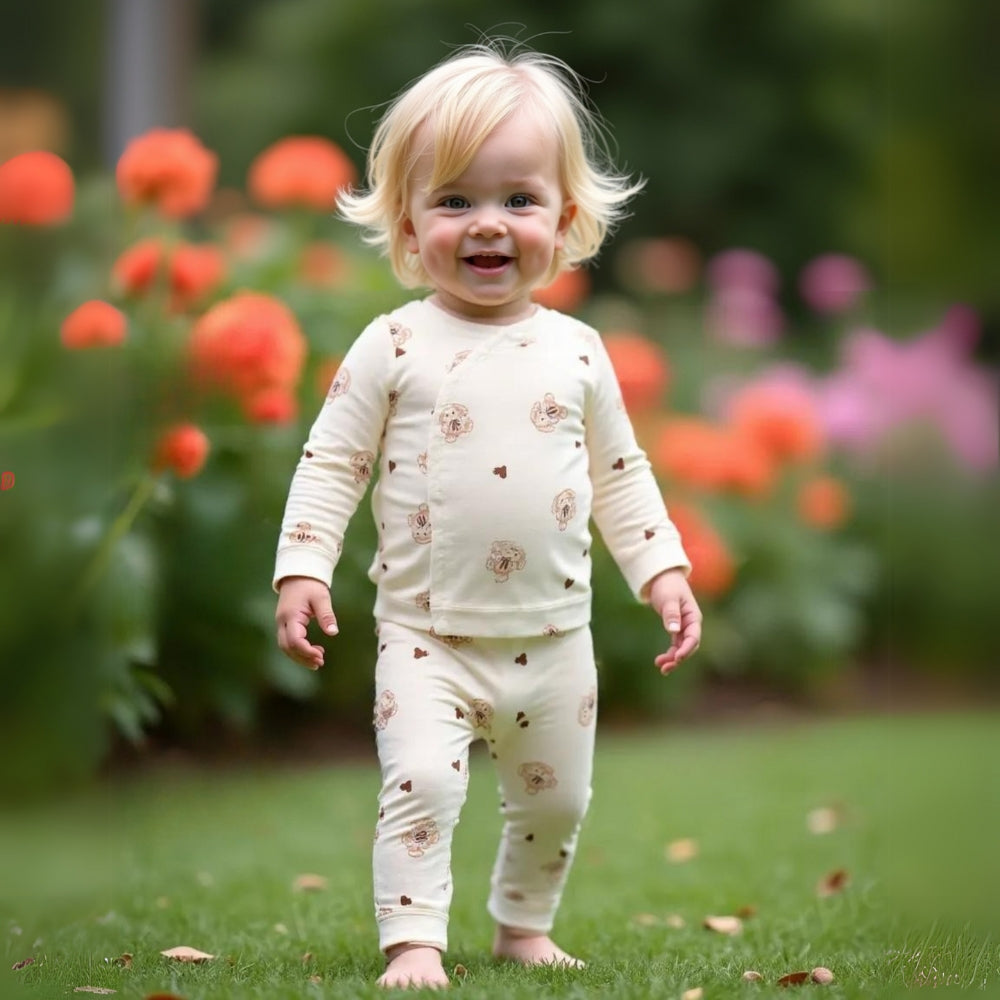 Dear Animal Print Baby Set – Comfortable and Cute Day and Night