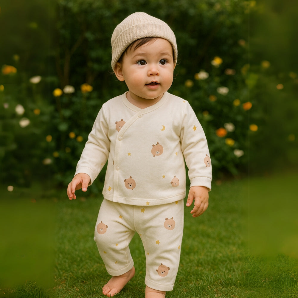 Dear Animal Print Baby Set – Comfortable and Cute Day and Night