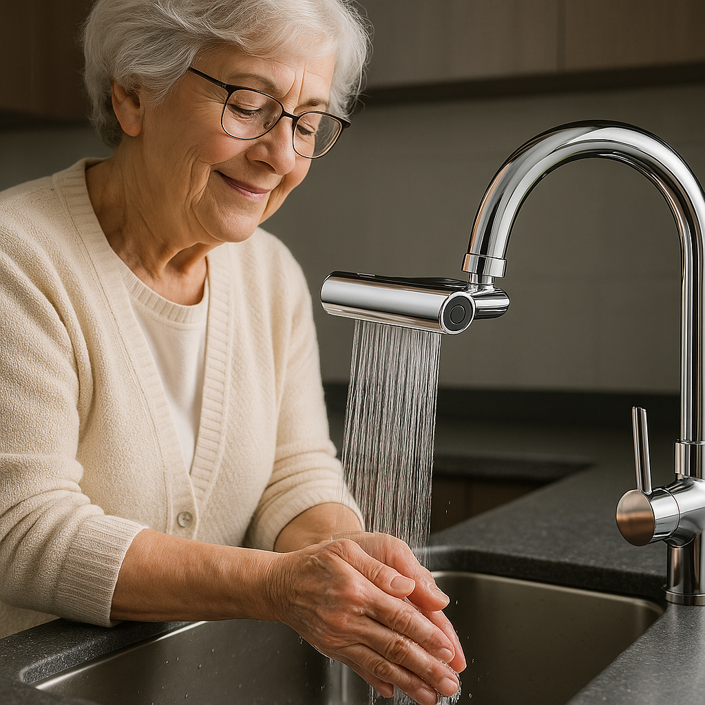 FlexiFlow Tap Attachment – 4 Settings & 360° Rotatable