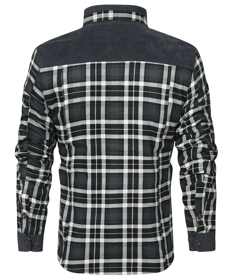 Robust Men's Flannel Coat with Faux Fur Lining – Warm, Durable and Protective