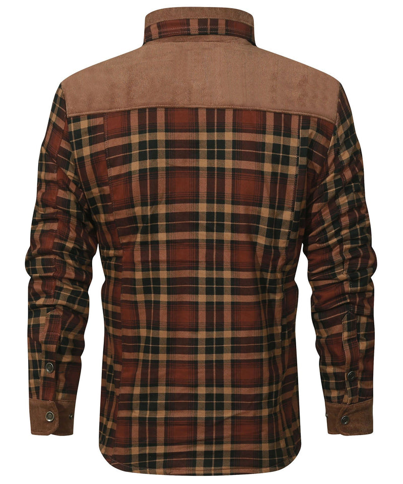 Robust Men's Flannel Coat with Faux Fur Lining – Warm, Durable and Protective