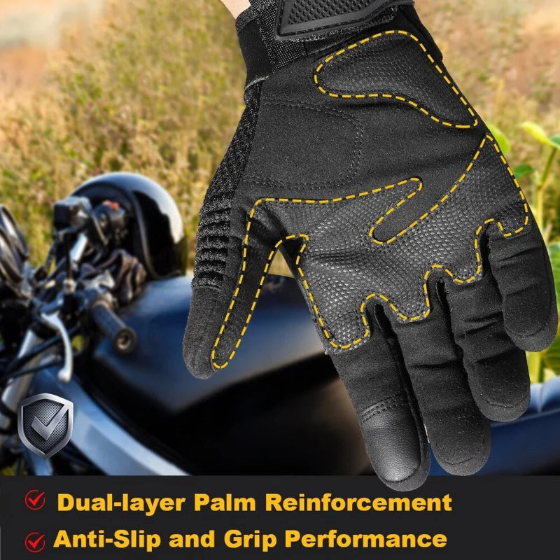 AirFlex Motorcycle Gloves – Breathable PU Leather for Comfort and Safety