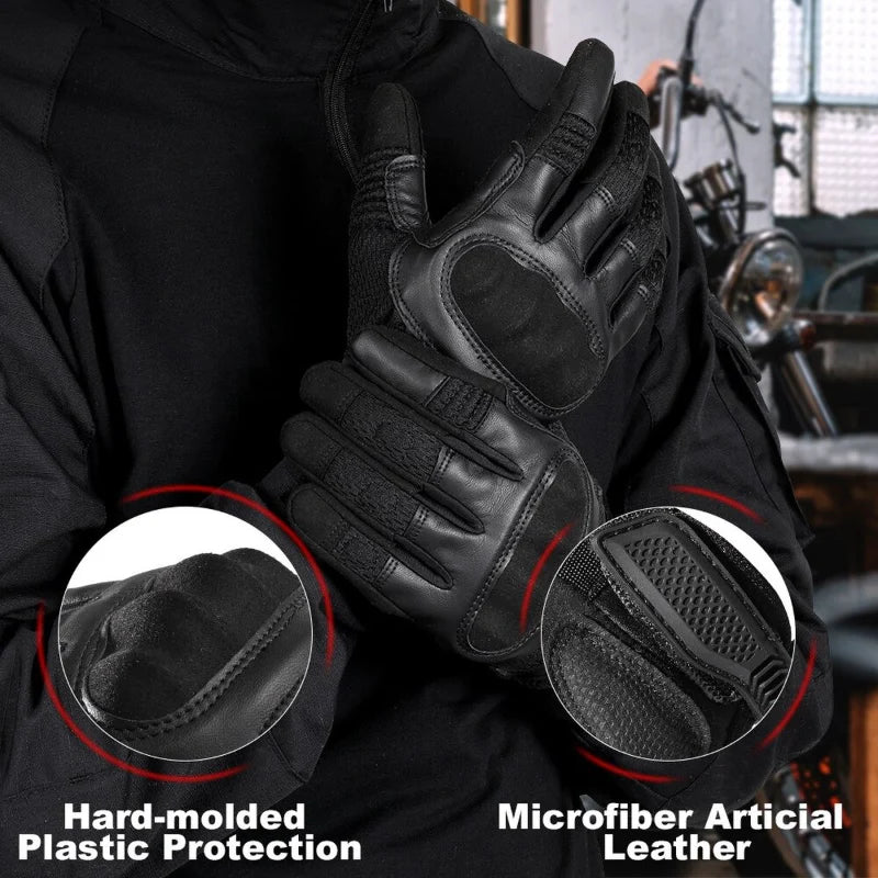 AirFlex Motorcycle Gloves – Breathable PU Leather for Comfort and Safety