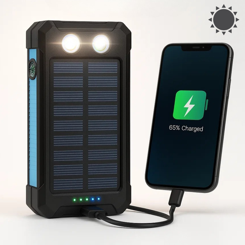 50000mAh Solar Power Bank – Waterproof, Rugged & With Torch