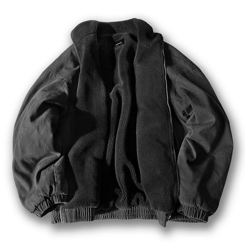 Men's Oversized Bomber Jacket with Fleece Lining – Warm and Casual Comfort