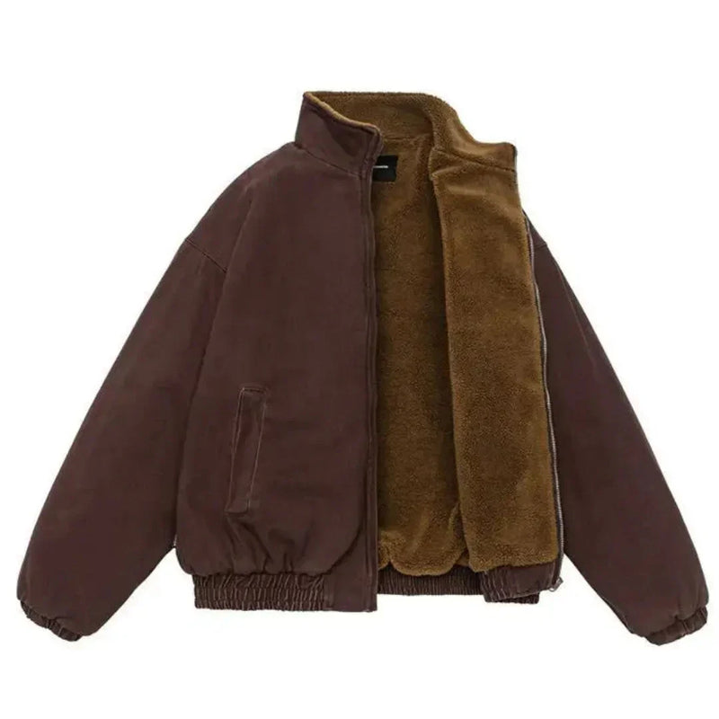Men's Oversized Bomber Jacket with Fleece Lining – Warm and Casual Comfort