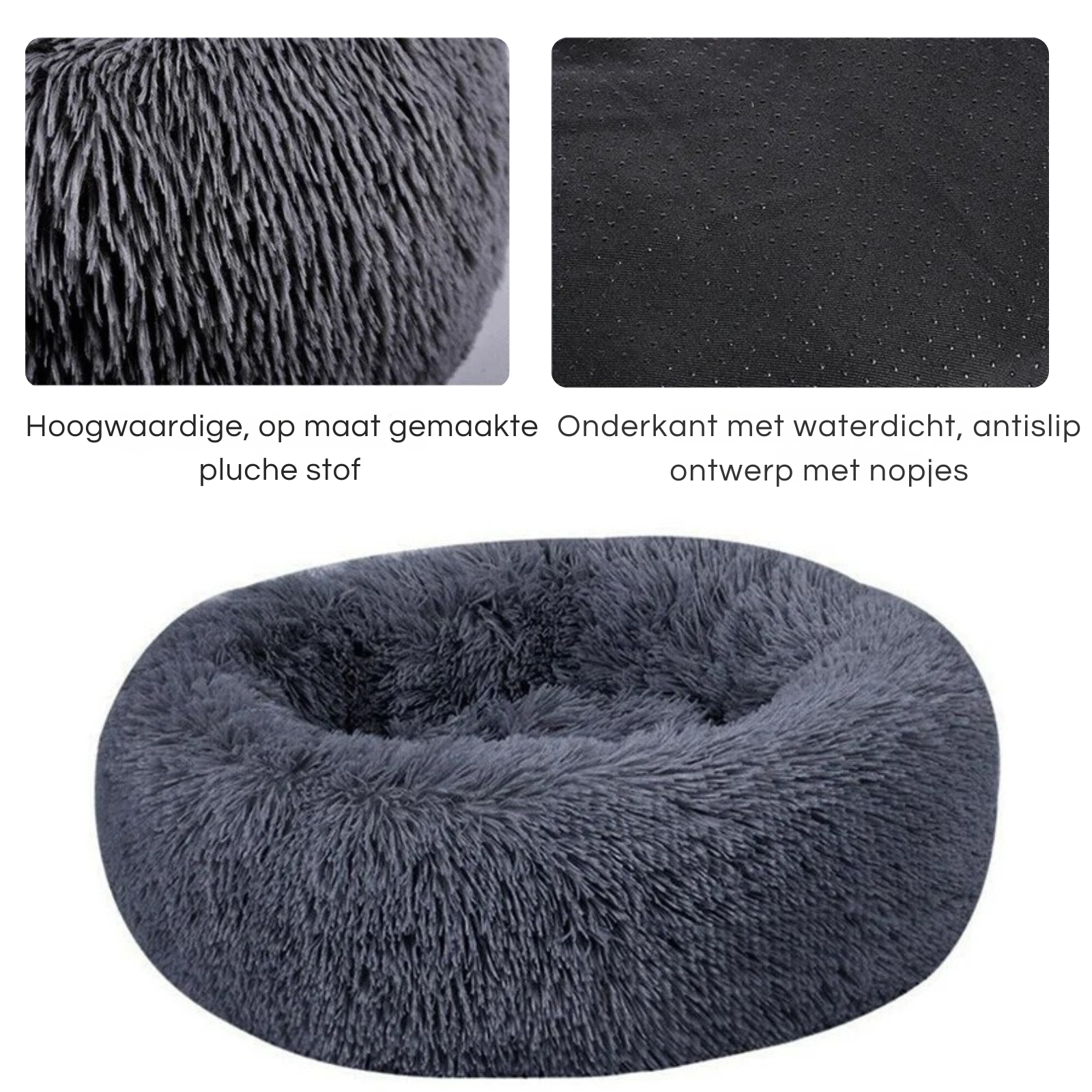 SnuggleNest Donut Bed – Soft and Soothing for Cats and Dogs