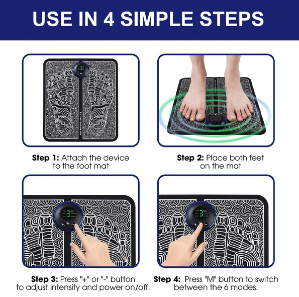 CirculatoryBoost Foot Massage Mat – EMS Technology for Relaxation and Recovery