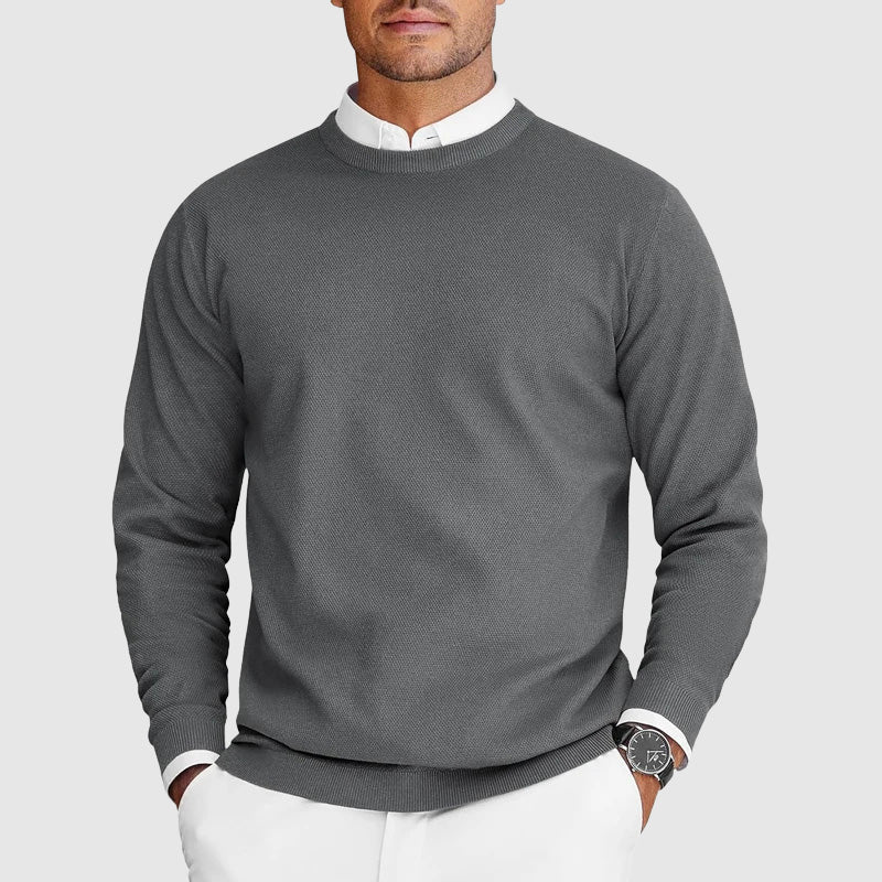 Men's Crew Neck Jumper with Fine Knit Structure – Comfortable and Timeless