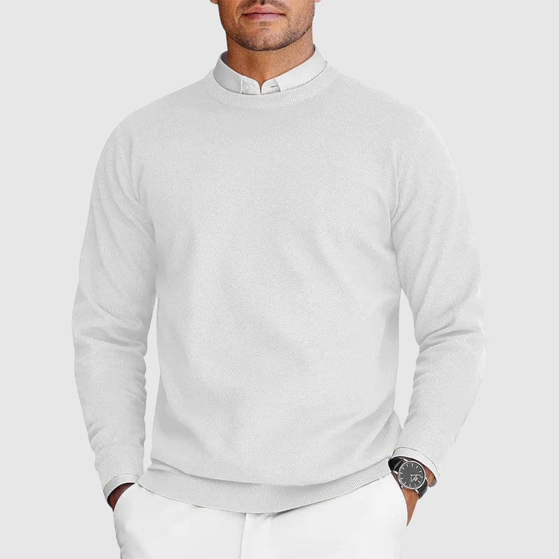Men's Crew Neck Jumper with Fine Knit Structure – Comfortable and Timeless