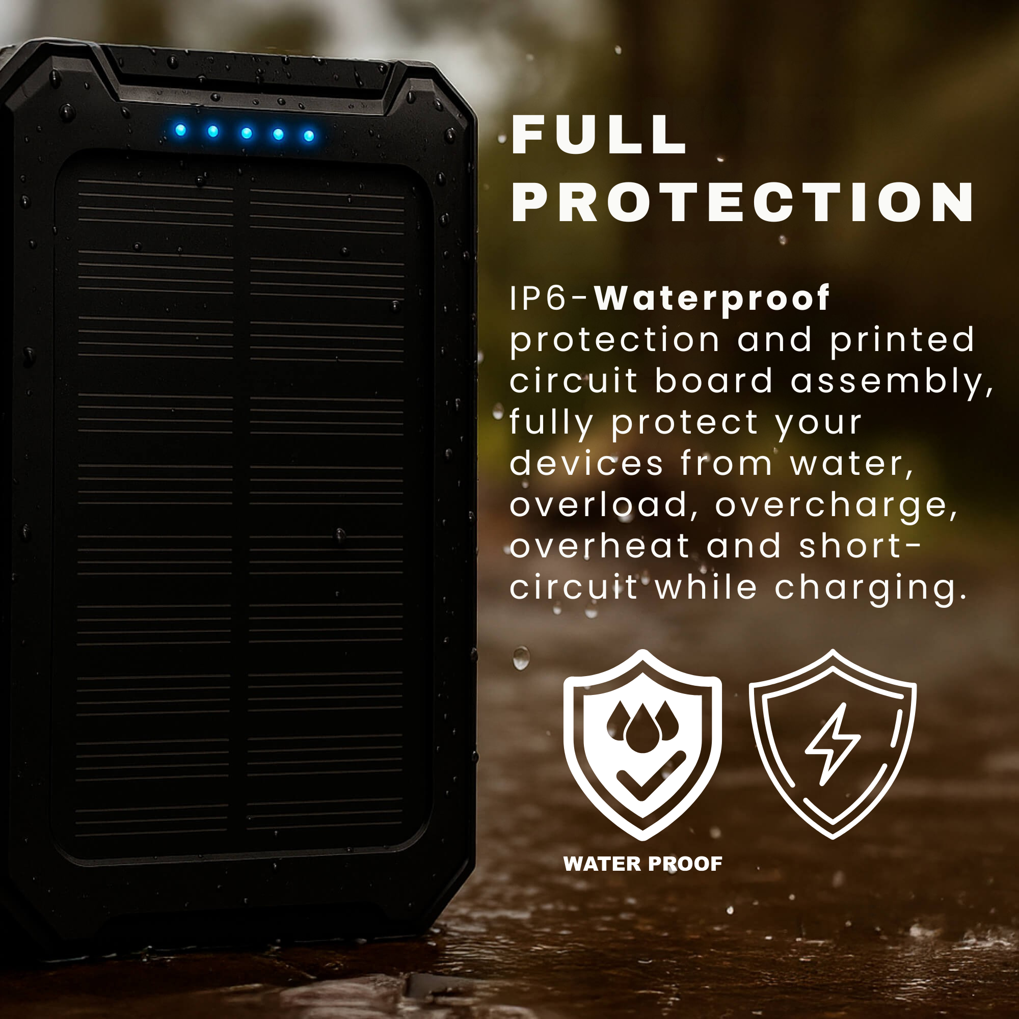 50000mAh Solar Power Bank – Waterproof, Rugged & With Torch